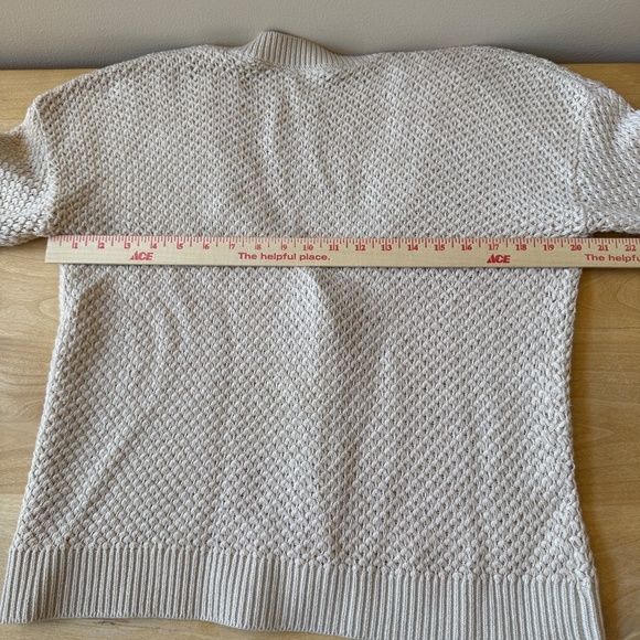 J MCLAUGHLIN TABITHA CARDIGAN SWEATER COTTON NYLON LUXE NEUTRAL PREPPY M - Picture 8 of 12